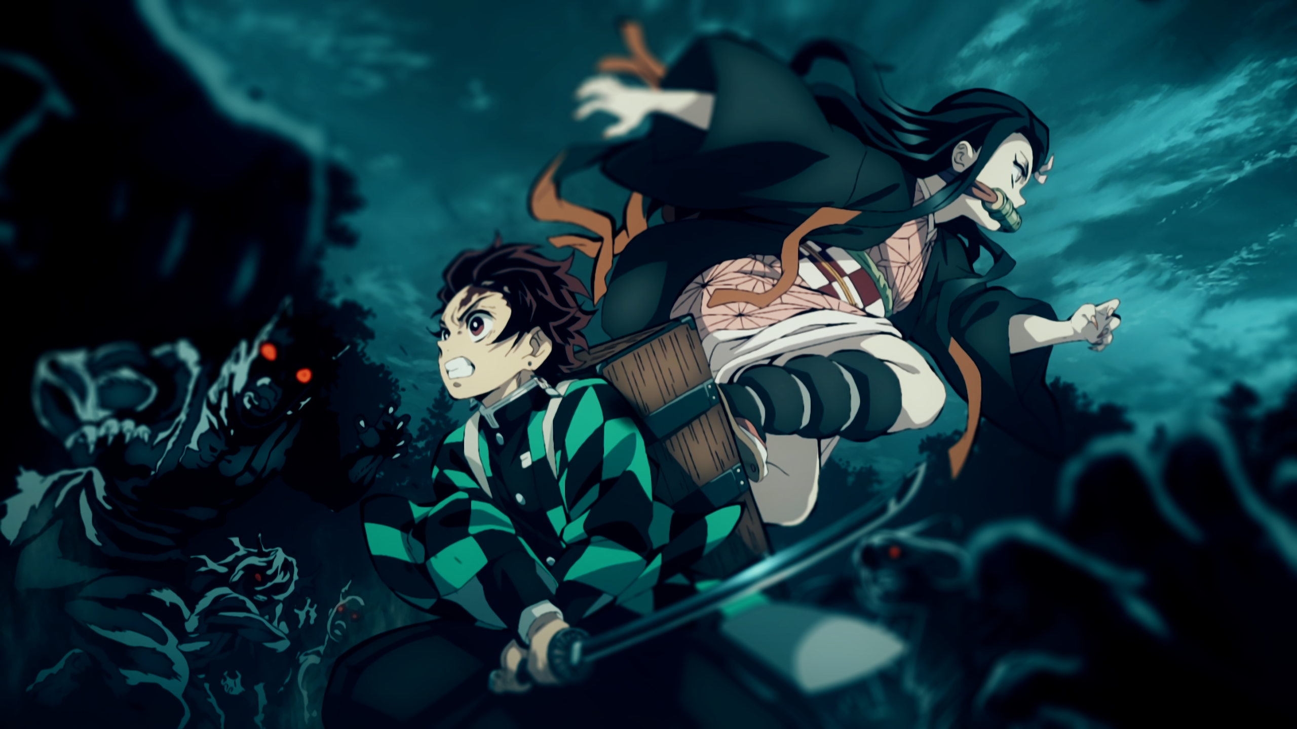 Demon Slayer - Tanjiro and Nezuko in battle - Best Anime Shows #8 - Full HD Wallpaper
